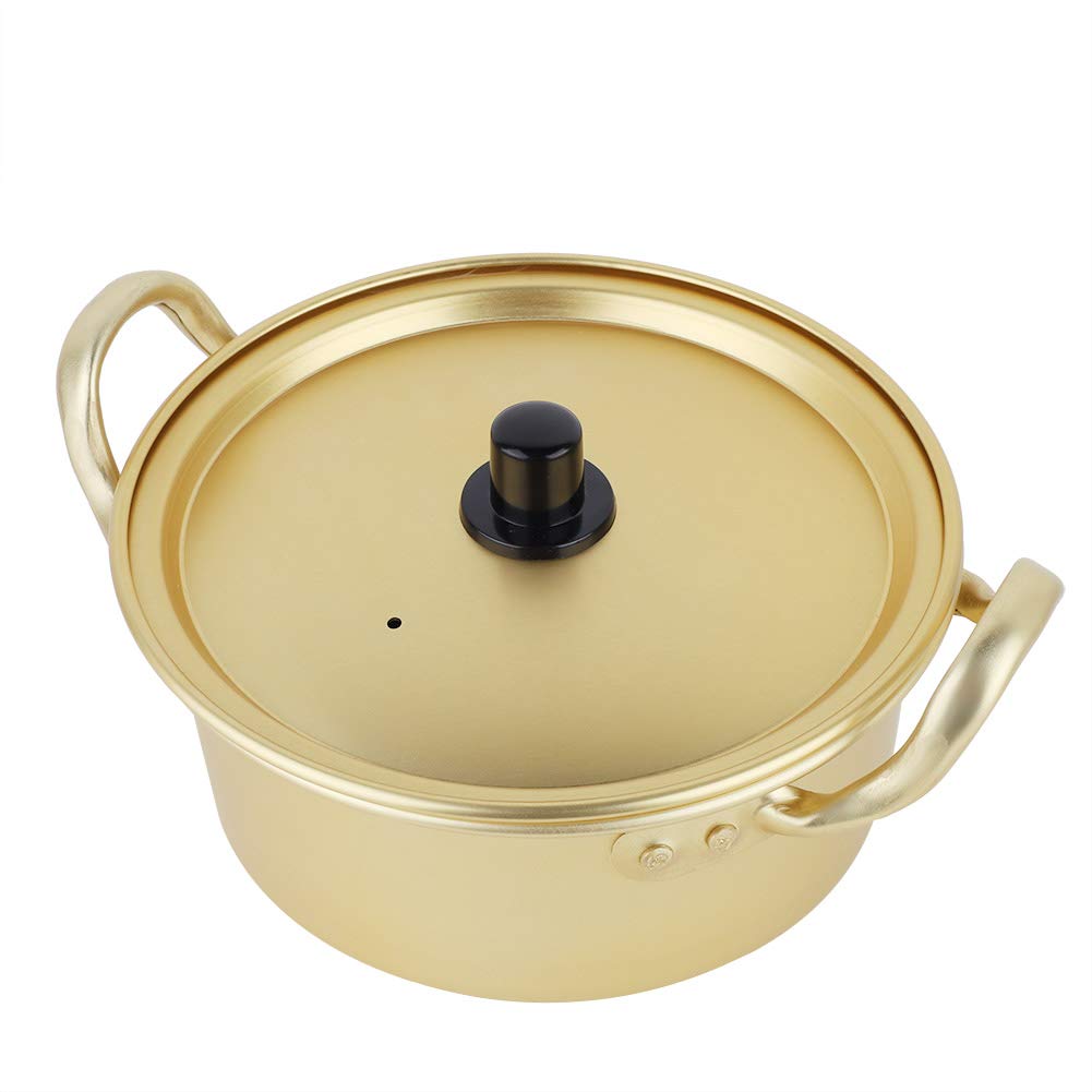 Pot,`Ramen Pot, Korean Ramen Cooking Pot Korean Ramen Noodle Pot Fast Heating Hot Shin Ramyun Aluminum Pot For Kitchen Cookware with Lid,Handles for Soup, Curry, Pasta and Stew(16cm)