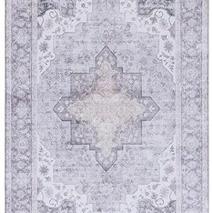 SAFAVIEH Tucson Collection Area Rug - 3' x 5', Sage & Ivory, Persian Medallion Design, Machine Washable Ideal for High Traffic Areas in Living Room, Bedroom, Dining (TSN105W-3)