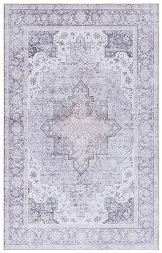 SAFAVIEH Tucson Collection Area Rug - 3' x 5', Sage & Ivory, Persian Medallion Design, Machine Washable Ideal for High Traffic Areas in Living Room, Bedroom, Dining (TSN105W-3)