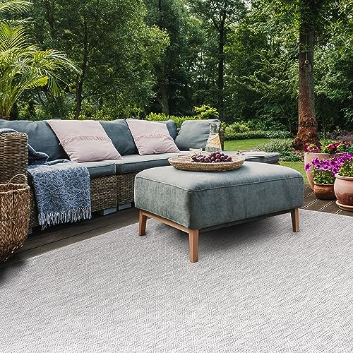 SAFAVIEH Courtyard Collection Area Rug - 10' x 14', Grey & Grey, Indoor/Outdoor & Washable, Ideal for Patio, Backyard, Mudroom (CY8520-36811-10)