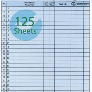 Stockchecks Patient Sign-in Label Sheets, Blue 125 Sheets Carbonless Forms, Hipaa Compliant