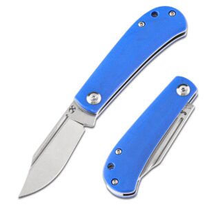 kansept bevy pocket folding knives edc slip joint folding knife 2.45'' 154cm material pocket folding knife with blue g10 handle everyday carry folding knife t2026s7