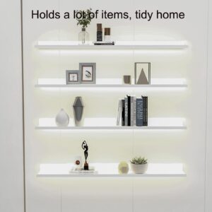 Light-Emitting Shelves, Floating Shelves Floating Display Shelf LED Lighting Effect is Good to Light Up The HomeHolds A Lot of Items Tidy Home (Color : Gold, Size : 50x20x6cm)