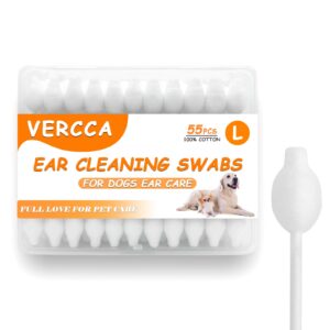 vercca dog ear cleaner - dog ear infection treatment gourd-shaped swabs, cotton buds for dog cat ear cleaner tool cotton sticks safer cleaning of your pet's ears canal