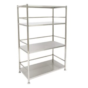 4 tier metal storage shelves stainless steel storage racks and shelving heavy duty metal shelf storage organizer rack for kitchen, garage, home, office, garden