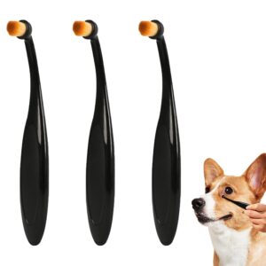 pro applicator brush for dogs and cats | tear stain remover with washable long bristles and ergonomic handle