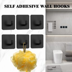 Aobanto Adhesive Wall Hooks 3 Heavy Duty m Hooks for Hanging Towel Hook Shower Door Hooks for Bathroom Kitchen Towel Holder Robe Hange(Black)