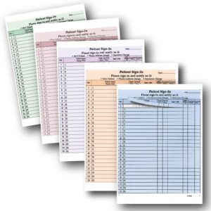 Stockchecks Patient Sign-in Label Sheets, Blue 125 Sheets Carbonless Forms, Hipaa Compliant