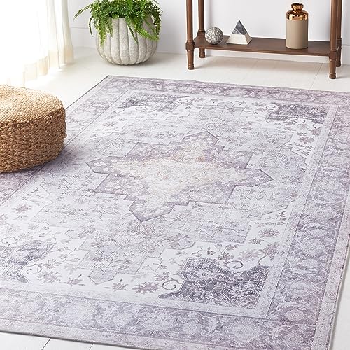 SAFAVIEH Tucson Collection Area Rug - 3' x 5', Sage & Ivory, Persian Medallion Design, Machine Washable Ideal for High Traffic Areas in Living Room, Bedroom, Dining (TSN105W-3)