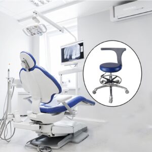 SFKLYU Medical Dentist's Chair Dental Stool with Backrest with 360 Rotating Lift Chair PU Leather Height Adjustable to 49-60Cm,A2