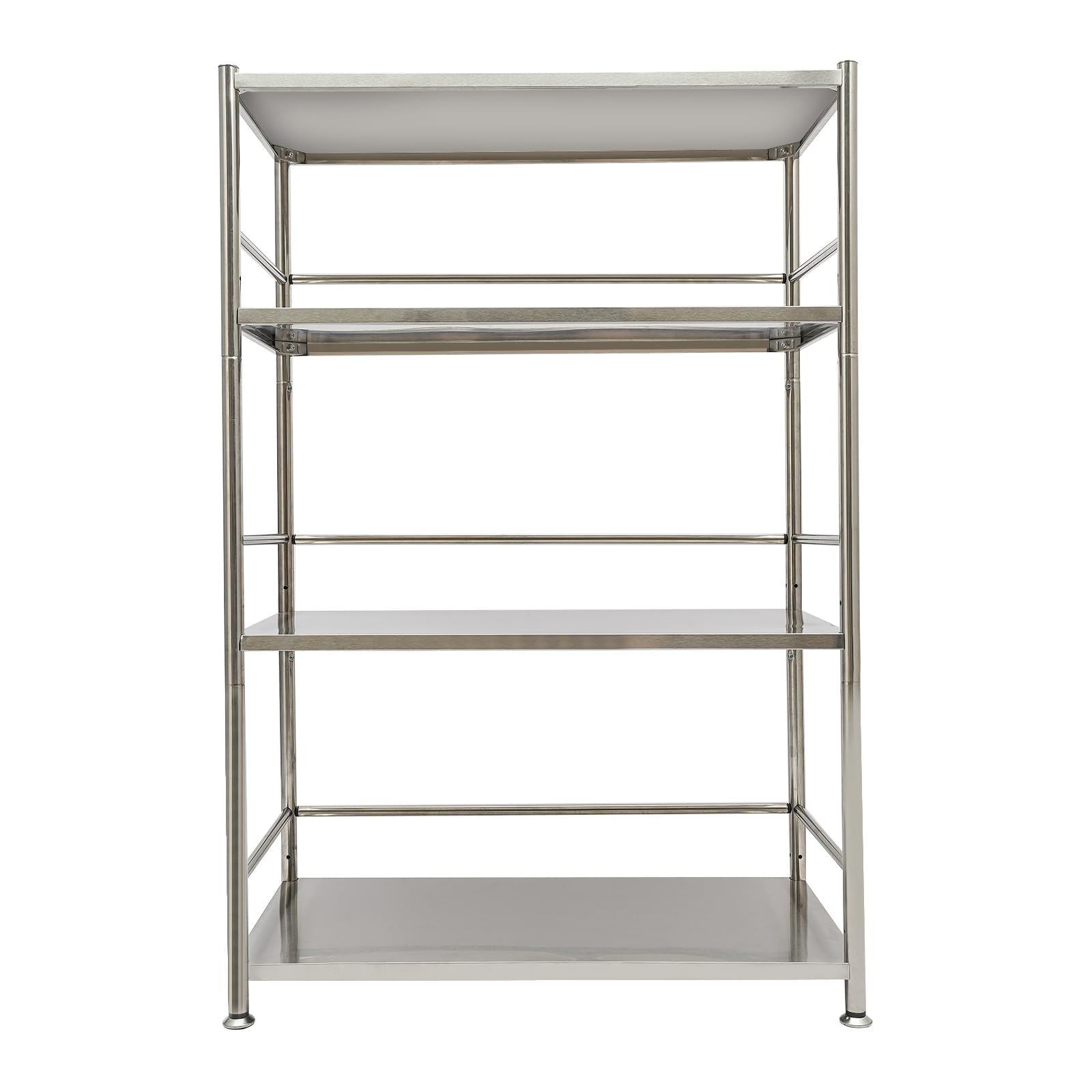 4 Tier Metal Storage Shelves Stainless Steel Storage Racks and Shelving Heavy Duty Metal Shelf Storage Organizer Rack for Kitchen, Garage, Home, Office, Garden