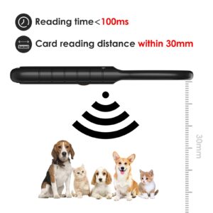 Pet Microchip Scanner FDX-B/EMID Micro Chip Reader Rechargeable 128 Records Storage Scanner Reader for Animal/Pets/Dogs/Cats