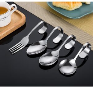 Stainless Steel Bent Handle Spoon Buffet Western Food Seafood Sushi Vertical Spoon Fork