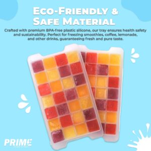 Prime Home Direct Ice Cube Tray with Lid and Bin | 112 pcs | 4 Silicone Ice Cube Trays for Freezer | Ice Trays for Freezer | Ice Tray, Ice Molds, Ice Cube Maker, Ice Bin for Freezer & Ice Cube Molds