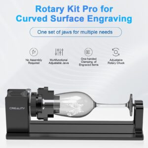 Creality Laser Rotary Roller, Y-axis Rotary Chuck for Most Laser Engravers, Rotary Kit Pro with 3 in 1 Jaw and Module Suitable for Engraving Cylindrical Objects,Wine Glass, Tumbler, Ring,Ball and etc