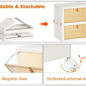 HOMIDEC Closet Organizers and Storage 93Qt 3 Pack Closet Organizer Boxes for Clothes Stackable Storage Bins Foldable Storage Box for Clothes/Toys/Office Supplies/Snacks(31Qt X 3)