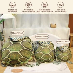 Yuthsona 40IN Wearable Turtle Shell Pillows Tortoise Plush Pillow Turtle Shell Stuffed Animal Costume Plush Toy Funny Dress Up Creative Gifts for Boys and Girls