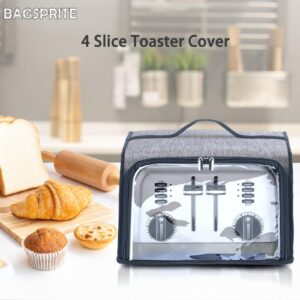 Toaster Cover with Base for 4 Slice Wide Slot, Toaster Oven Cover Compatible with Cuisinart, Small Bread Cover, 4 Slice Toaster Covers with Zipper Pockets Buffalo Check (Cover Only)