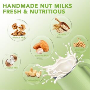 Nut Milk Maker Machine 27oz（800ml）, Plant-Based Milk and Dairy Free Beverages, Automatic Nut Milk Maker for Homemade Almond, Soy, Oat, Cashew Milk with Nut Milk Filter Bag