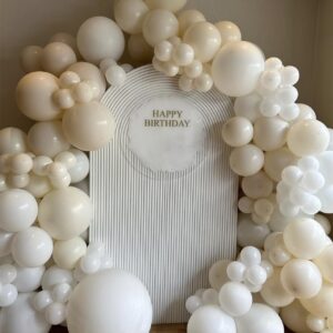 100pcs White Balloons 12inch, White Latex Balloons for Wedding Engagement Bridal Shower Bachelorette Christmas Birthday Party Decorations (with White Ribbon)