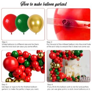 DIY Balloon Arch Kit Red Green and Gold Balloon Garland for Birthday Baby Shower Wedding Graduation Christmas Party Decoration