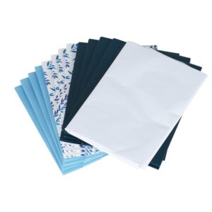 12 Pack Heavy Duty Blue Gift Bags with Ribbon Handles - 10"x3.5"x8" Medium Gift Bags in Bulk with Tissue Paper; Baby, Wedding Shower, Thank You, Holiday and Birthday Gift Bag Set for Men and Women