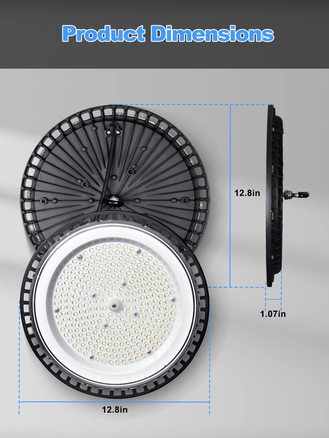 ONLYLUX UFO LED High Bay Light LED Shop Lights 200W 30000LM 100-277V 5000K IP65 High Bay LED Lighting with Plug for Garage Gym Factory Warehouse-2Pack