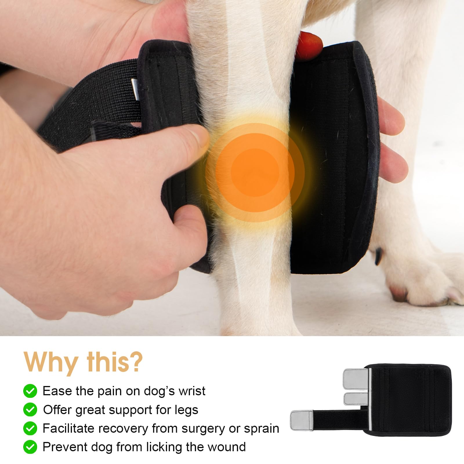 Avont Dog Front Leg Brace, Wrist Compression Wrap Sleeve, Protects Wounds Prevents Licking Help Recover from Injuries Sprains and Arthritis -1 PCS(S)