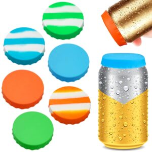 coguzed 6pcs silicone soda can lids, bpa free reusable pop can lids, lids or protectors for beer, juice, beverages fits standard soda cans (solid color + camouflage)