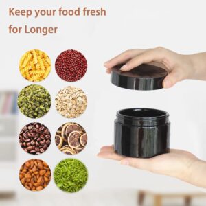 Matoolser Black Glass Storage Jar 250ml Wide Mouth Airtight UV Protection Container for Spice Coffee