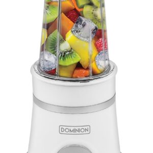 Dominion BlendMax™ Personal Blender for Shakes and Smoothies with 350mL Travel Cup and Lid, Juices, Heavy-Duty Portable Blender & Food Processor, White