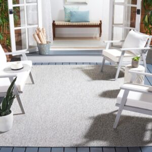 safavieh courtyard collection area rug - 10' x 14', grey & grey, indoor/outdoor & washable, ideal for patio, backyard, mudroom (cy8520-36811-10)