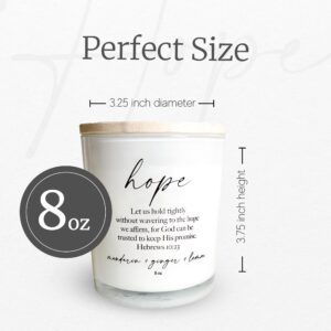 Elly & Grace - Scented Glass Soy Candle with Inspirational Bible Verse - Christian Gifts for Women Scented Candles for Home Thinking of You Gifts for Women Candles Gifts for Women (Strength)