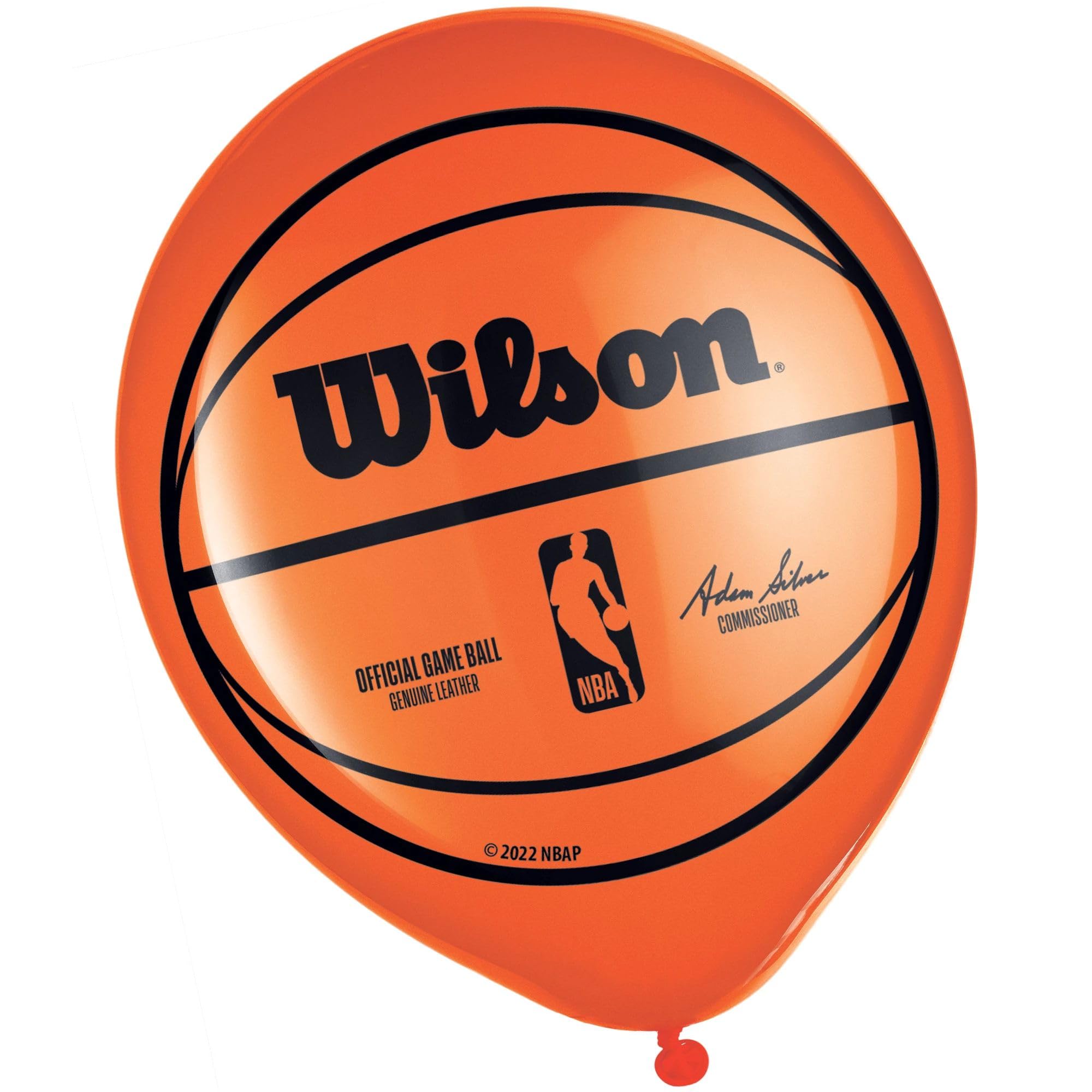 Vibrant Orange & Black NBA Wilson Printed Latex Balloons - 12" (6-Pack) | Perfect for Basketball Parties & Celebrations