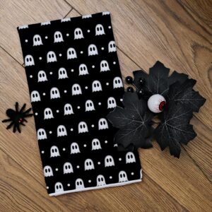 ARKENY Halloween Kitchen Dish Towels Set of 2,Black Ghost Bowknot 18x26 Inch Drying Dishcloth,Farmhouse Home Decoration AD132