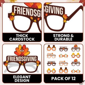 KatchOn, Happy Friendsgiving Glasses - Pack of 12 | Turkey Glasses for Friendsgiving Party Decorations | Thanksgiving Paper Glasses for Friendsgiving Decorations Indoor | Friendsgiving Party Favors