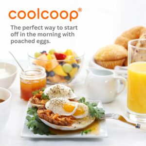 COOLCOOP Silicone Egg Poacher Cups: Egg Poacher with Oil Brush, Nonstick Egg Poaching Cups For Microwave, Baking, Air Fryer or Stovetop Egg Cooking, BPA Free - 4 Pack