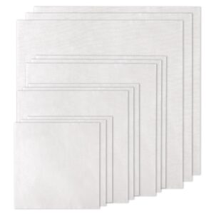 xembro 12 pcs white embroidery fabric, pre-cut natural cotton embroidery cloth fabric, 4 sizes embroidery cloth squares for embroidery garment craft (5.9 to 11.8inch)