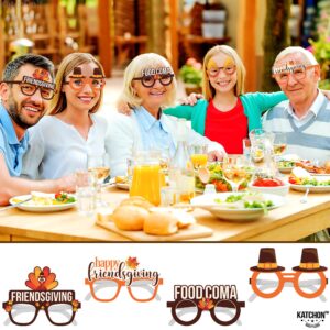 KatchOn, Happy Friendsgiving Glasses - Pack of 12 | Turkey Glasses for Friendsgiving Party Decorations | Thanksgiving Paper Glasses for Friendsgiving Decorations Indoor | Friendsgiving Party Favors