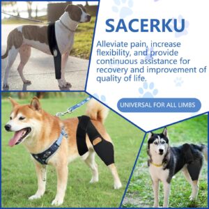 SACERKU Dog Knee Brace with Side Stabilizers for Dog ACL, Adjustable Canine Shoulder Leg Hip Wraps for Arthritis & Torn CCL, Wound Care & Loss of Stability from Arthritis (L, Black)