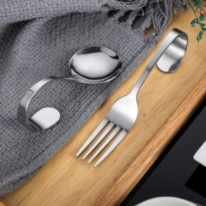 Stainless Steel Bent Handle Spoon Buffet Western Food Seafood Sushi Vertical Spoon Fork