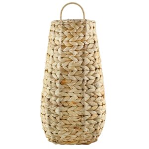 auldhome water hyacinth pocket basket, natural, 17 x 9 x 5 inches