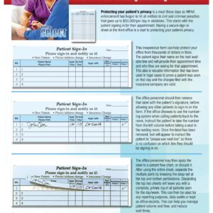 Stockchecks Patient Sign-in Label Sheets, Blue 125 Sheets Carbonless Forms, Hipaa Compliant