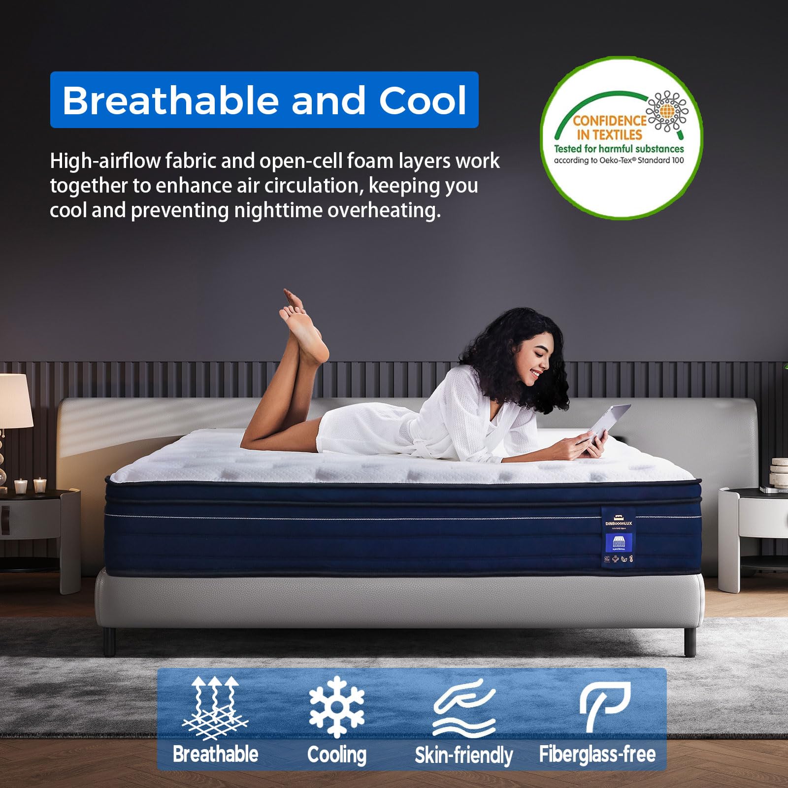 Queen Mattress,14 Inch Gel Memory Foam Hybrid Mattress in a Box,Motion Isolation Individually Pocket Innerspring ,Pressure Relief,Back Pain Relief,Breathable,Medium Firm,Non-Fiberglass Mattress