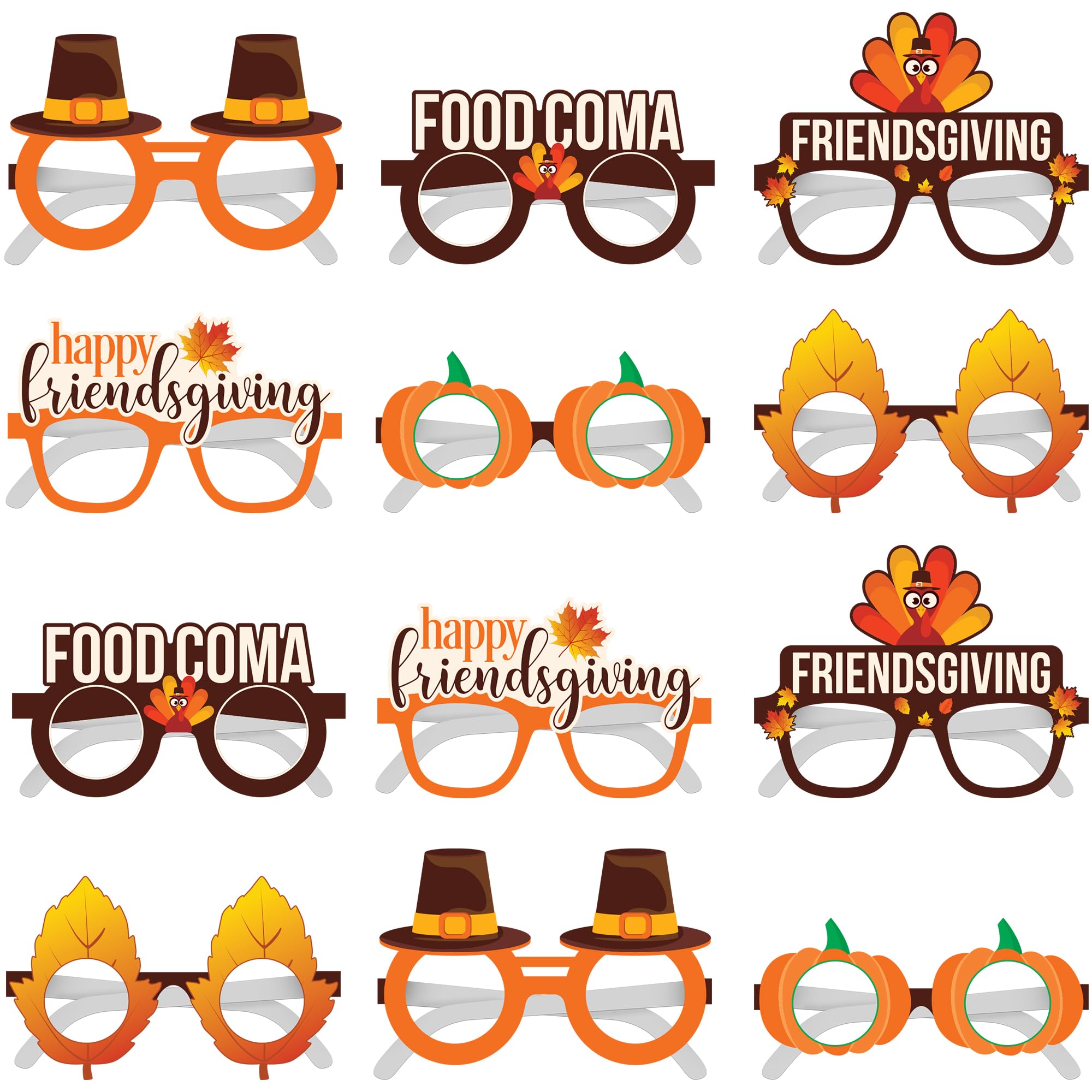 KatchOn, Happy Friendsgiving Glasses - Pack of 12 | Turkey Glasses for Friendsgiving Party Decorations | Thanksgiving Paper Glasses for Friendsgiving Decorations Indoor | Friendsgiving Party Favors