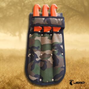 Jero Hunter Knife Set With Camo Scabbard - Orange Handles With High-Carbon Stainless Blades - Narrow Butcher, Deer Skinner And Boning Knife