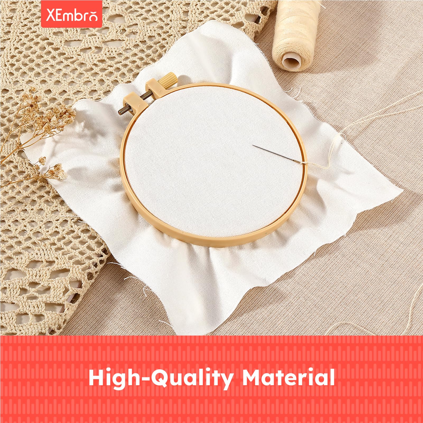 XEmbro 12 PCS White Embroidery Fabric, Pre-Cut Natural Cotton Embroidery Cloth Fabric, 4 Sizes Embroidery Cloth Squares for Embroidery Garment Craft (5.9 to 11.8inch)