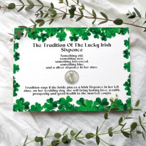 Bride's Sixpence Irish Coin and Card | Sixpence Tradition | Something Old, Something New, Something Borrowed, Something Blue, And A Sixpence For Her Shoe - Gifts For Bride To Be