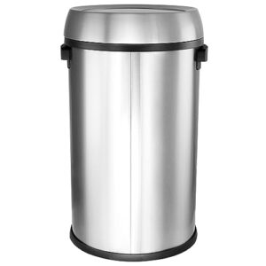 Elama 65 Liter Large 17 Gallon Swing Lid Stainless Steel Cylindrical Trash Bin