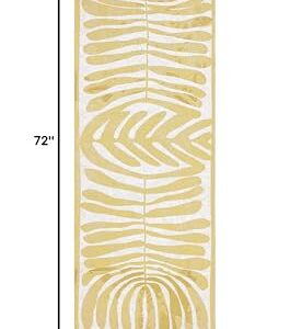 TOWN & COUNTRY LUXE Livie Matisse Cutout Everwash™ Washable Multi-Use Decorative Rug, Kitchen Runner Rug, Low-Profile Door Mat, Bedroom Rug and Dorm Room Rug with Non-Slip Backing, Gold, 24"x72"